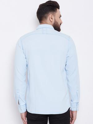 light blue solid casual shirt - 16667909 - Standard Image - 3