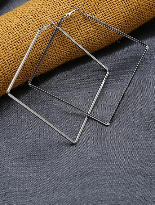 silver metal drop earring - 16668012 - Standard Image - 1