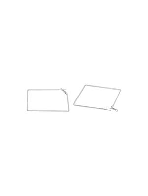 silver metal drop earring - 16668012 - Standard Image - 3