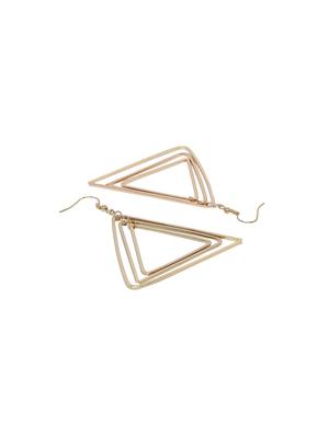 gold metal drop earring - 16668016 - Standard Image - 3