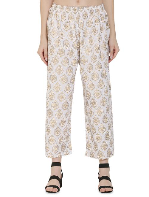 high rise foil print palazzo - 16668289 - Standard Image - 1