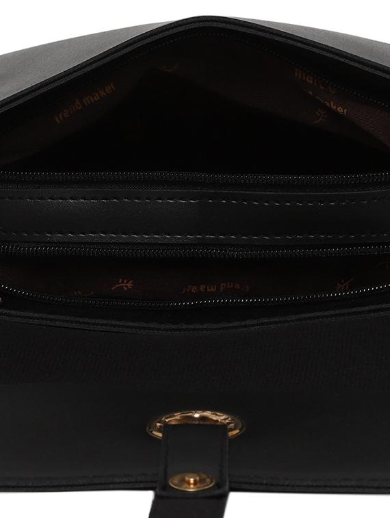black leatherette (pu) regular sling bag - 16668474 - Zoom Image - 3