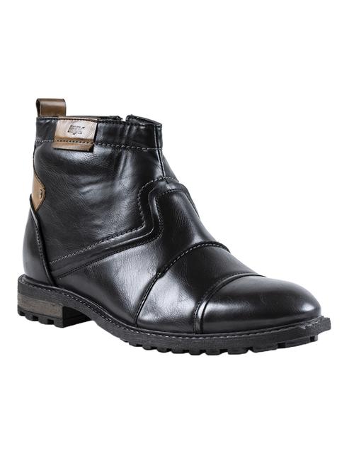 black leatherette low ankle boots - 16668559 - Standard Image - 1