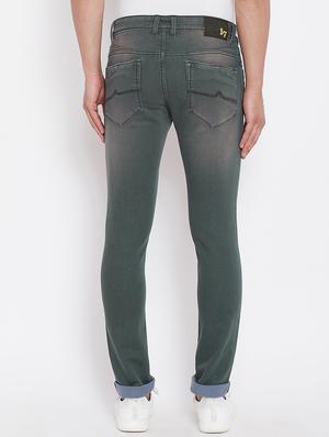green solid plain jeans - 16669006 - Standard Image - 3