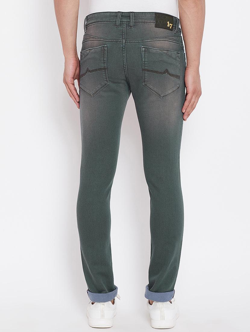 green solid plain jeans - 16669006 - Zoom Image - 3