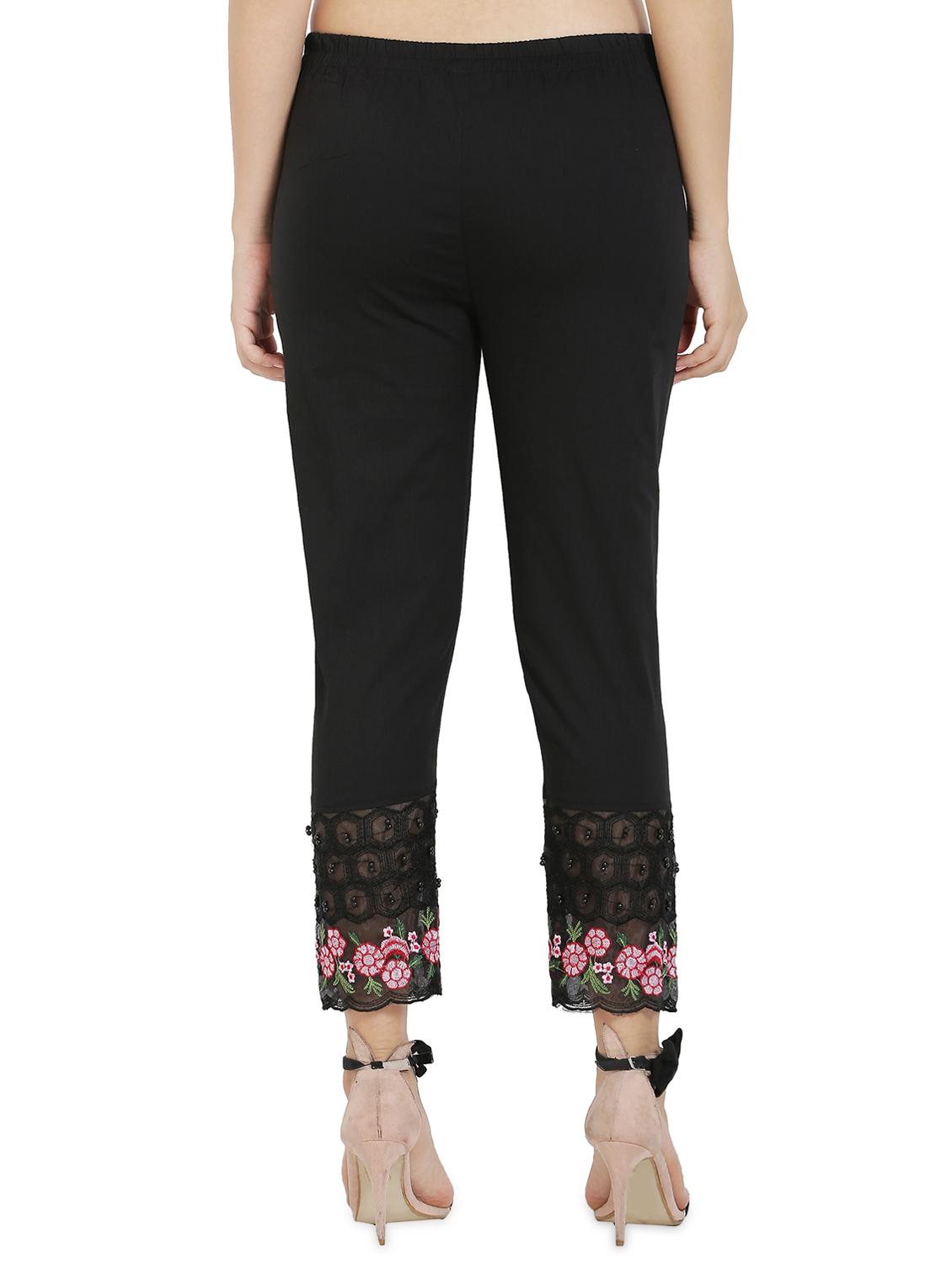 floral embroidered straight tapered pant - 16669016 - Zoom Image - 3