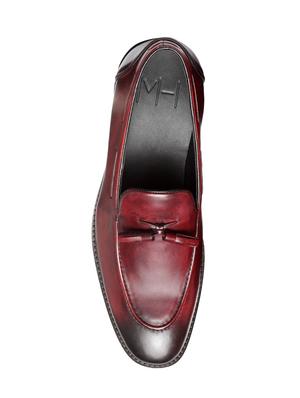 red leatherette tassel slip ons - 16669021 - Standard Image - 3