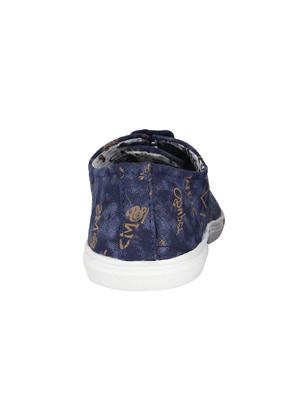 navy canvas lace up sneakers - 16669362 - Standard Image - 3