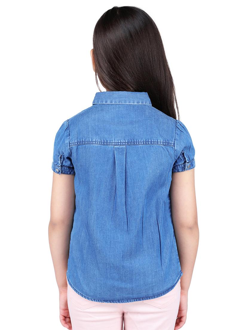 blue cotton shirts top - 16669375 - Zoom Image - 3