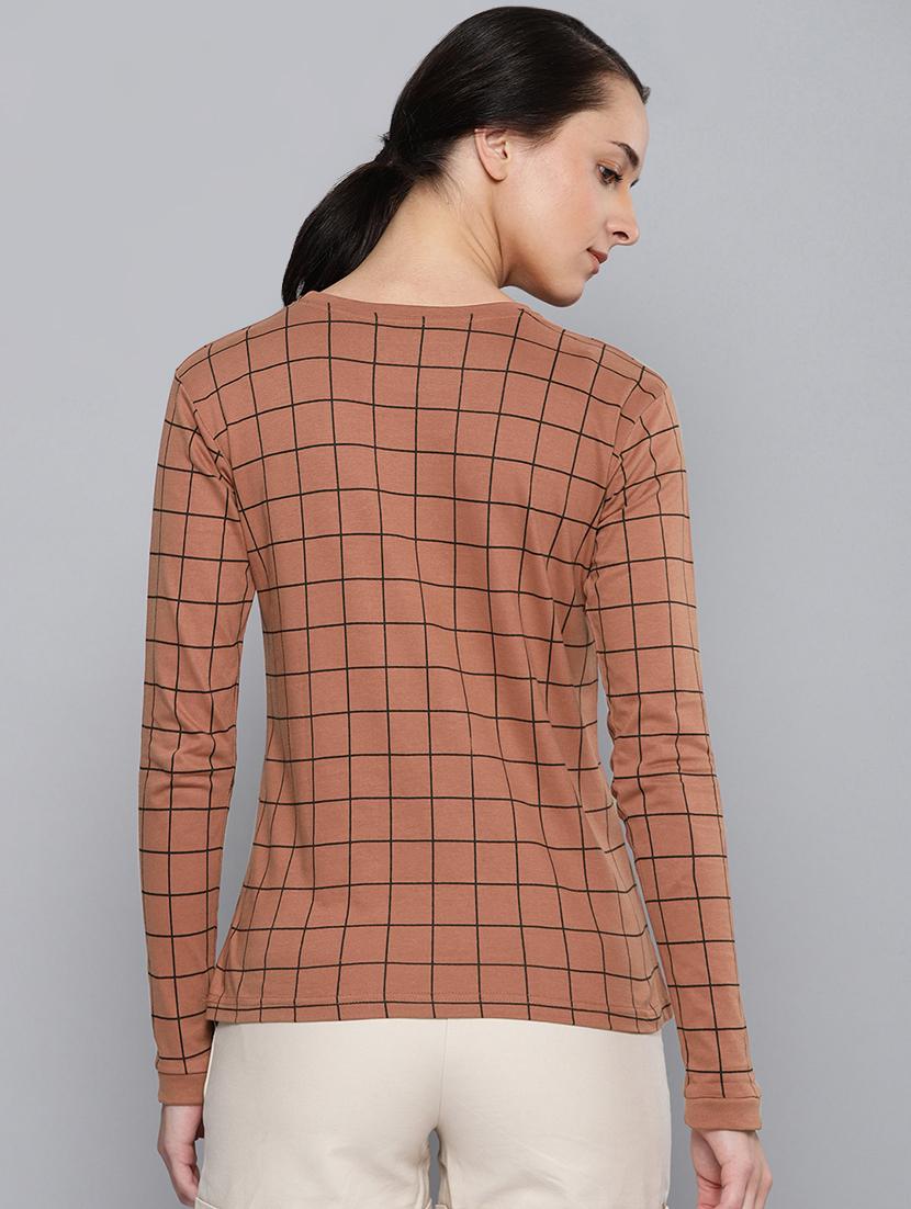 long sleeved checkered tee - 16670191 - Zoom Image - 3