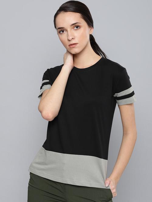 crew neck color block tee - 16670199 - Standard Image - 1