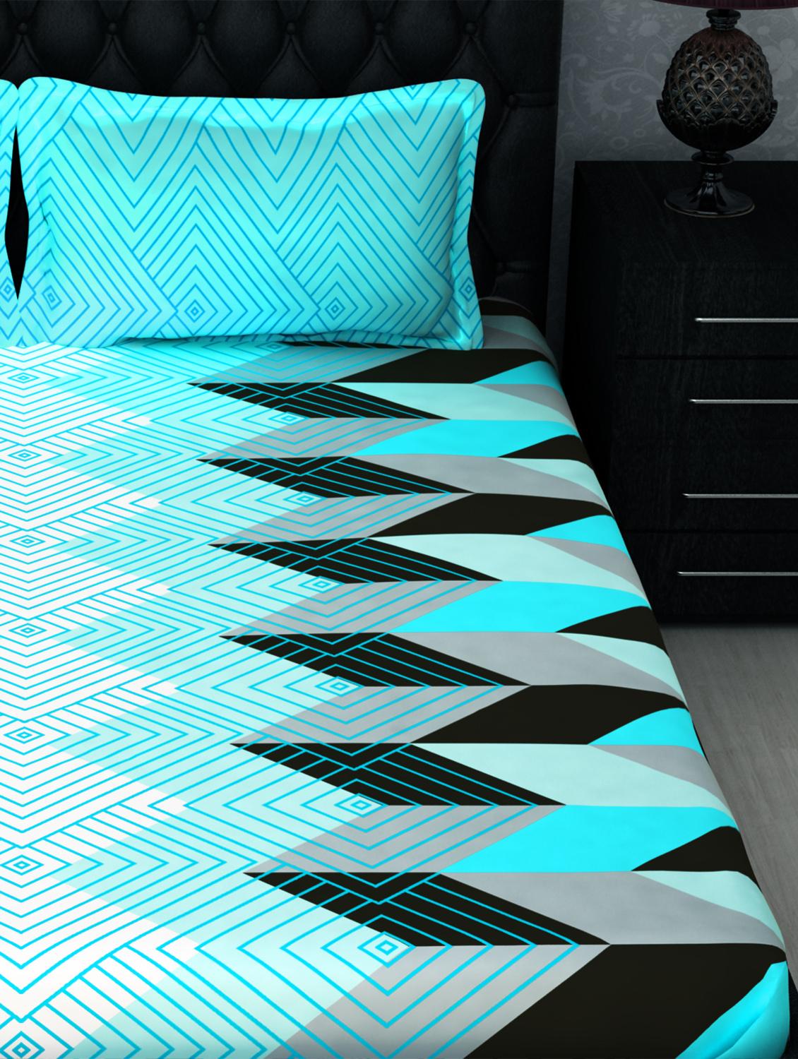 cotton double bedsheet with 2 pillow cover - 16670242 - Zoom Image - 3