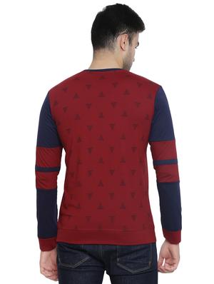 maroon printed t-shirt - 16671218 - Standard Image - 3