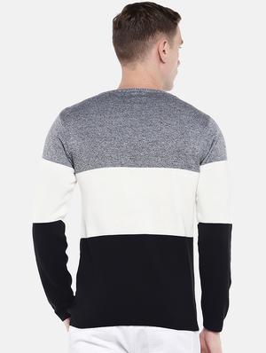 white color block pullover - 16672129 - Standard Image - 3