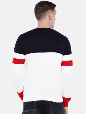 white color block pullover - 16672156 - Standard Image - 3