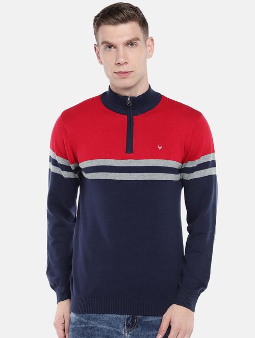 red color block pullover - 16672157 - Standard Image - 1