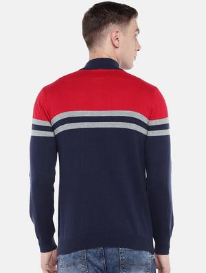 red color block pullover - 16672157 - Standard Image - 3