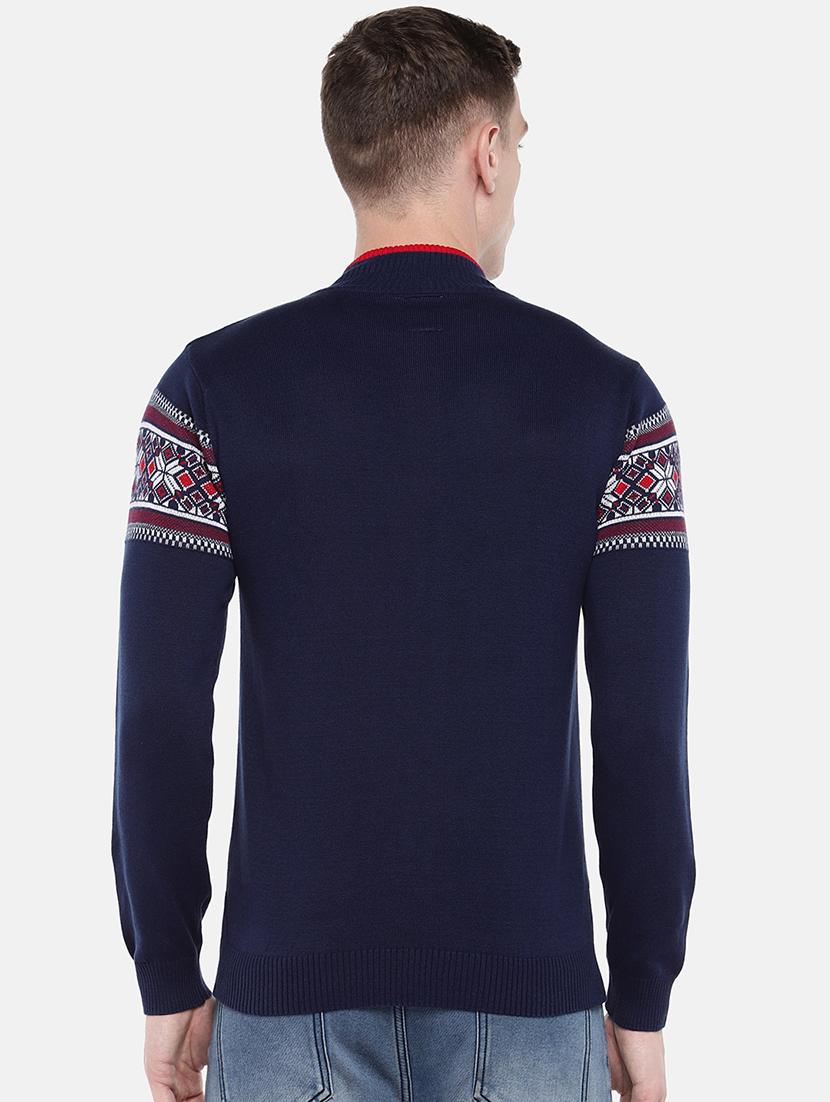 blue geometric print pullover - 16672161 - Zoom Image - 3