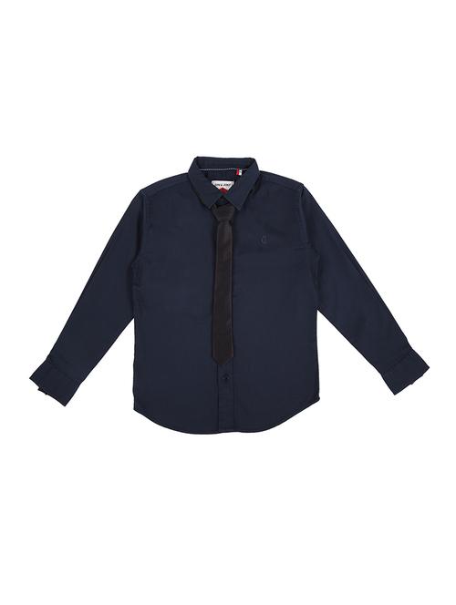 dark blue cotton shirt - 16672418 - Standard Image - 1