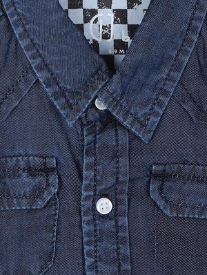 dark blue cotton shirt - 16672461 - Standard Image - 3