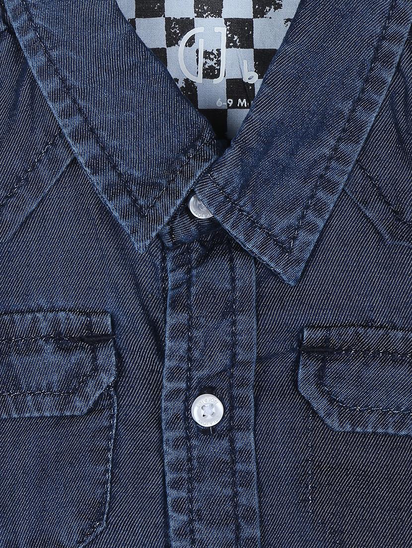 dark blue cotton shirt - 16672461 - Zoom Image - 3