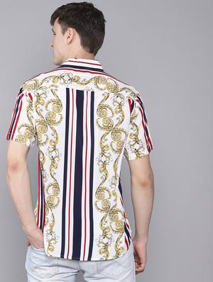 white printed casual shirt - 16672645 - Standard Image - 3