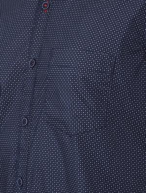navy blue printed casual shirt - 16672655 - Standard Image - 3