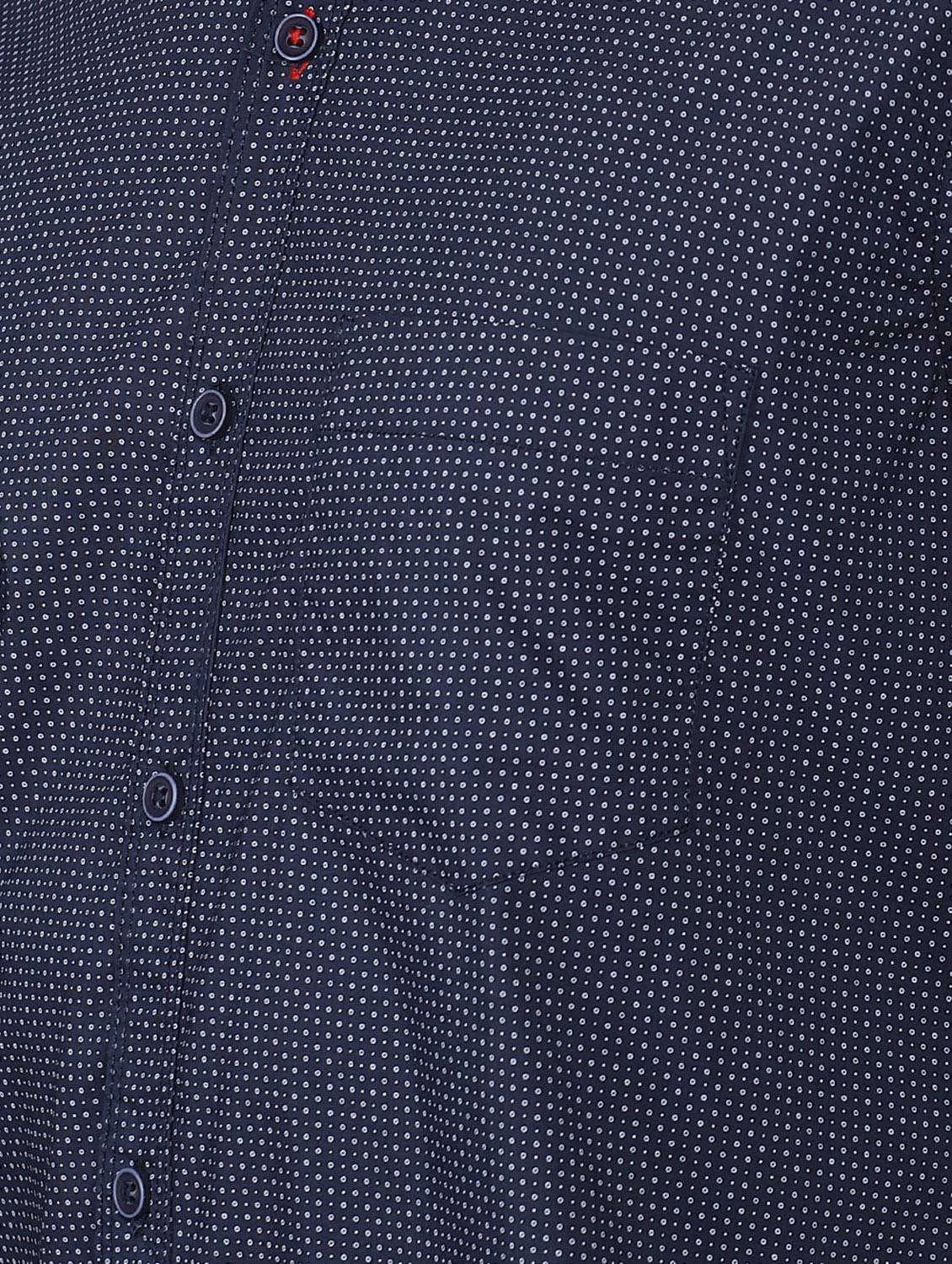 navy blue printed casual shirt - 16672655 - Zoom Image - 3