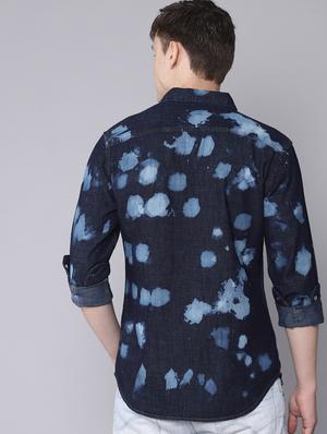blue printed casual shirt - 16672660 - Standard Image - 3
