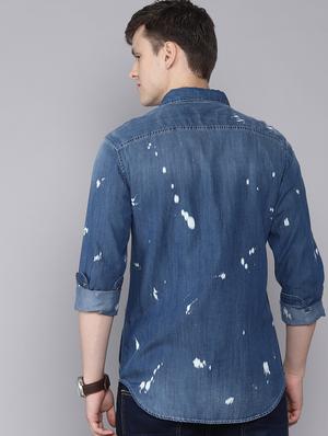 blue printed casual shirt - 16672661 - Standard Image - 3