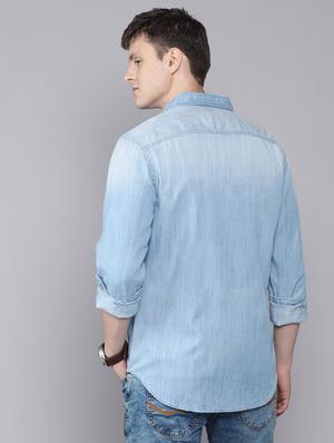 blue faded casual shirt - 16672662 - Standard Image - 3