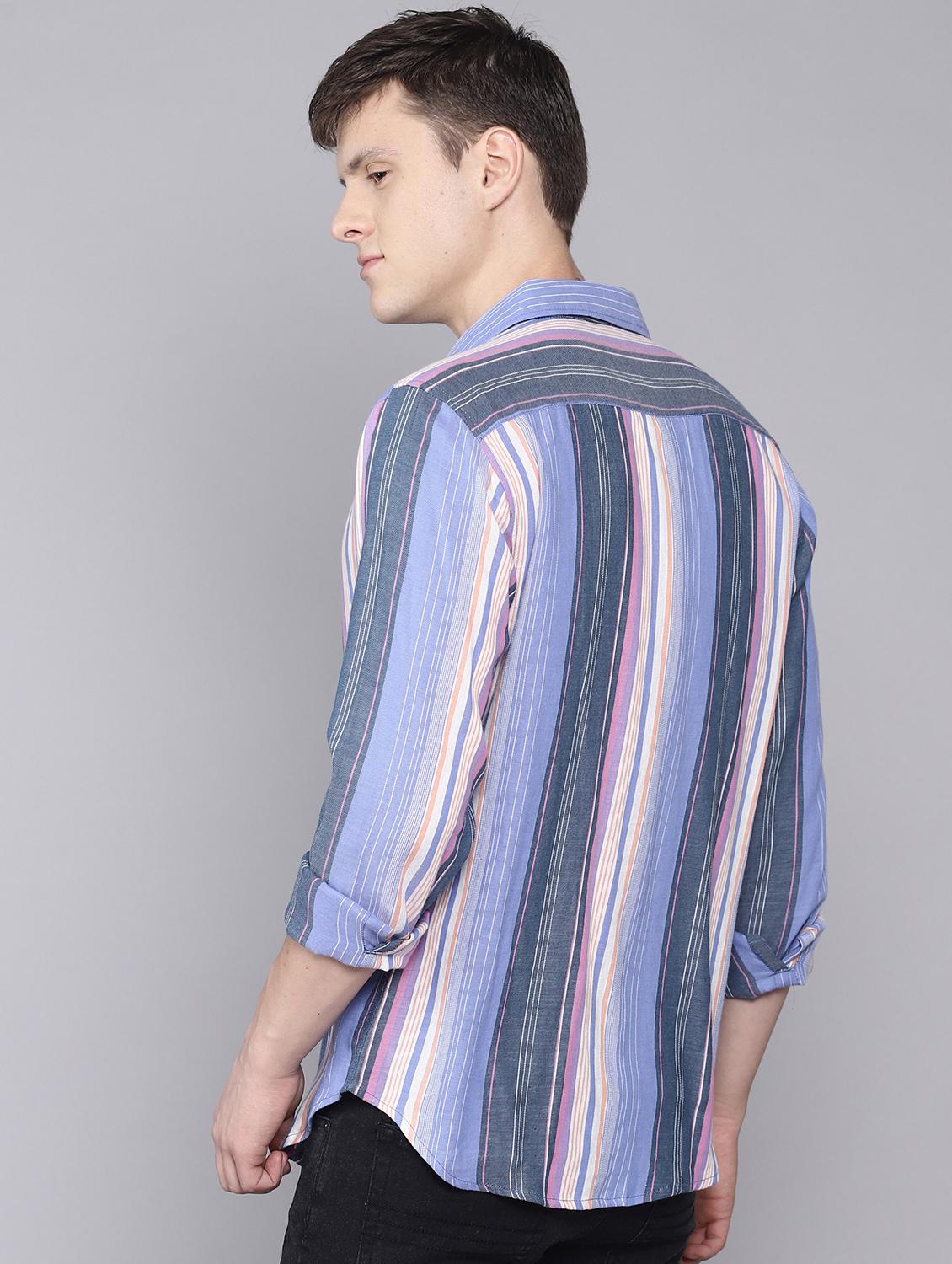 light blue striped casual shirt - 16672680 - Zoom Image - 3