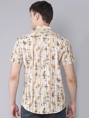 beige printed casual shirt - 16672682 - Standard Image - 3