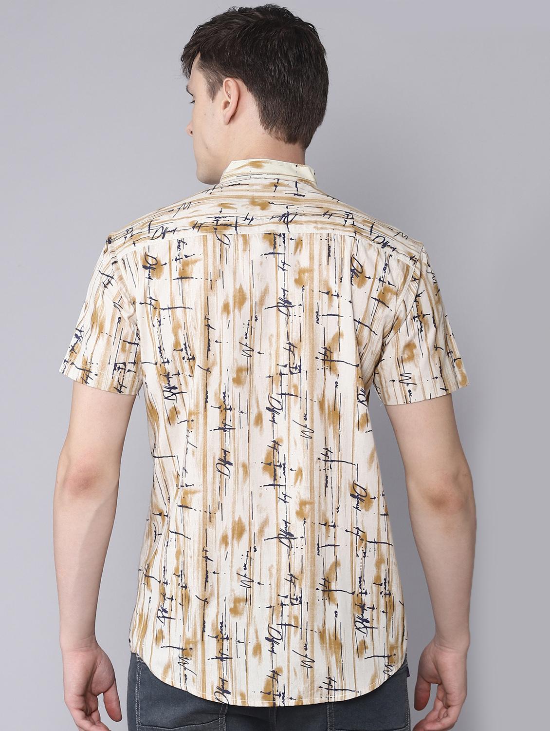 beige printed casual shirt - 16672682 - Zoom Image - 3