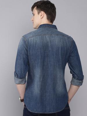 blue faded casual shirt - 16672687 - Standard Image - 3