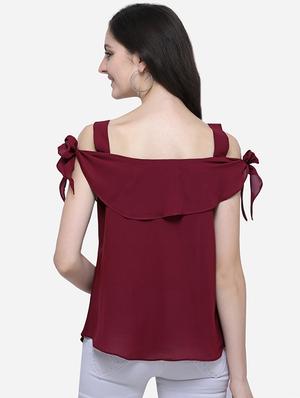 cold shoulder side tie up top - 16672698 - Standard Image - 3