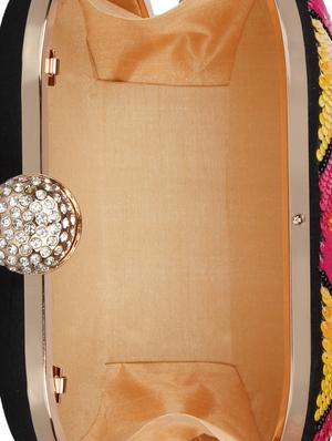 black faux silk box clutch - 16672780 - Standard Image - 3