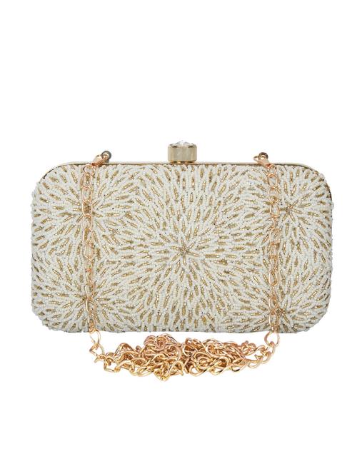 white faux silk box clutch - 16672783 - Standard Image - 1