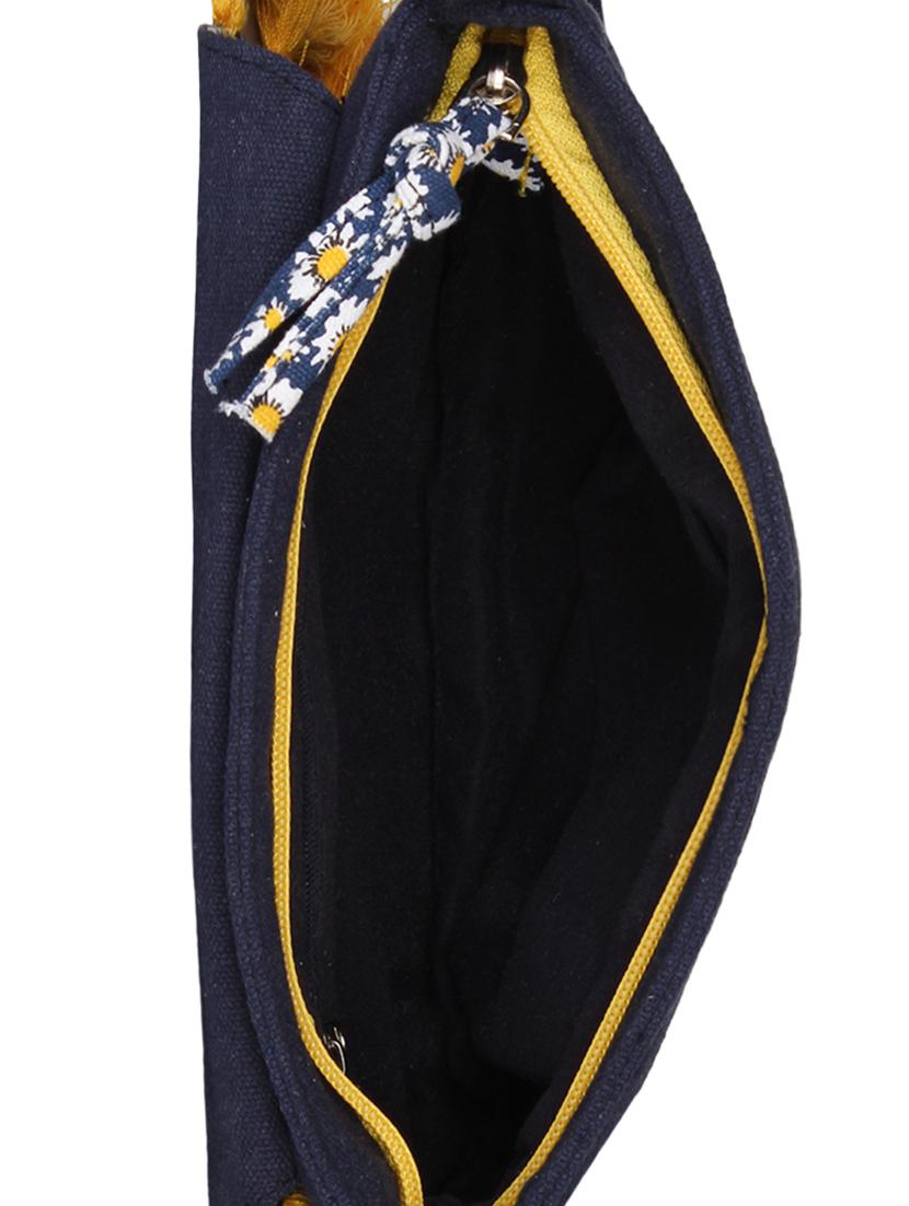 blue canvas printed sling bag - 16672795 - Zoom Image - 3