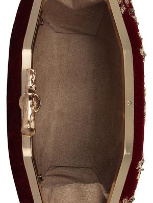 maroon velvet box clutch - 16672796 - Standard Image - 3
