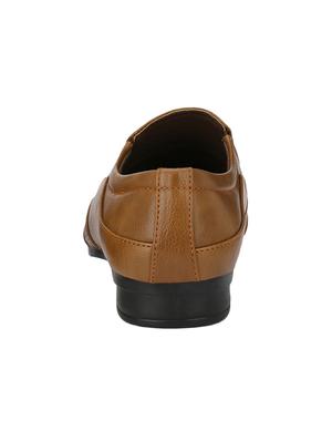 tan leatherette slip ons - 16672844 - Standard Image - 3
