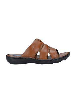brown leather slip on sandals - 16672847 - Standard Image - 3