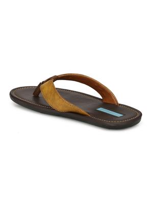 brown leatherette toe separator slippers - 16672852 - Standard Image - 3