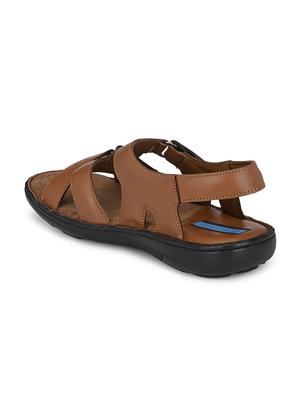 tan leatherette back strap sandals - 16672854 - Standard Image - 3