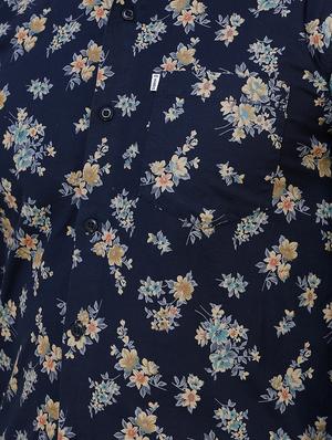 navy blue floral printed casual shirt - 16673012 - Standard Image - 6