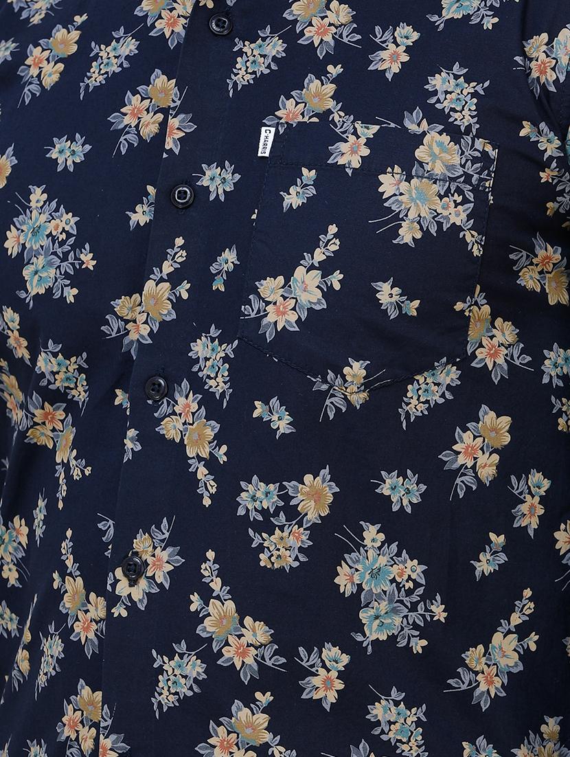 navy blue floral printed casual shirt - 16673012 - Zoom Image - 6