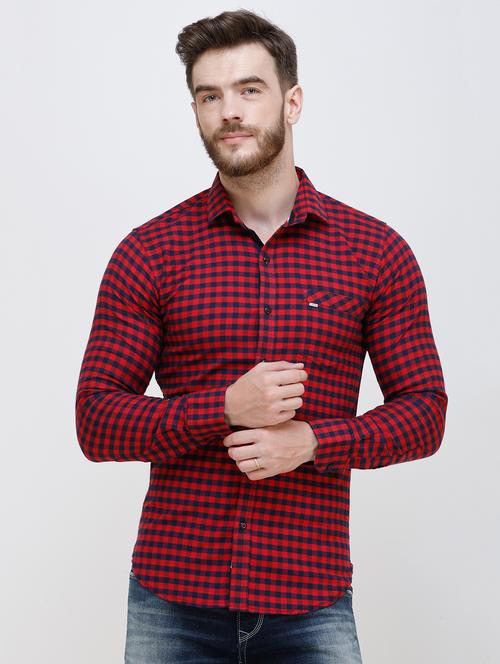 red checkered casual shirt - 16673033 - Standard Image - 1