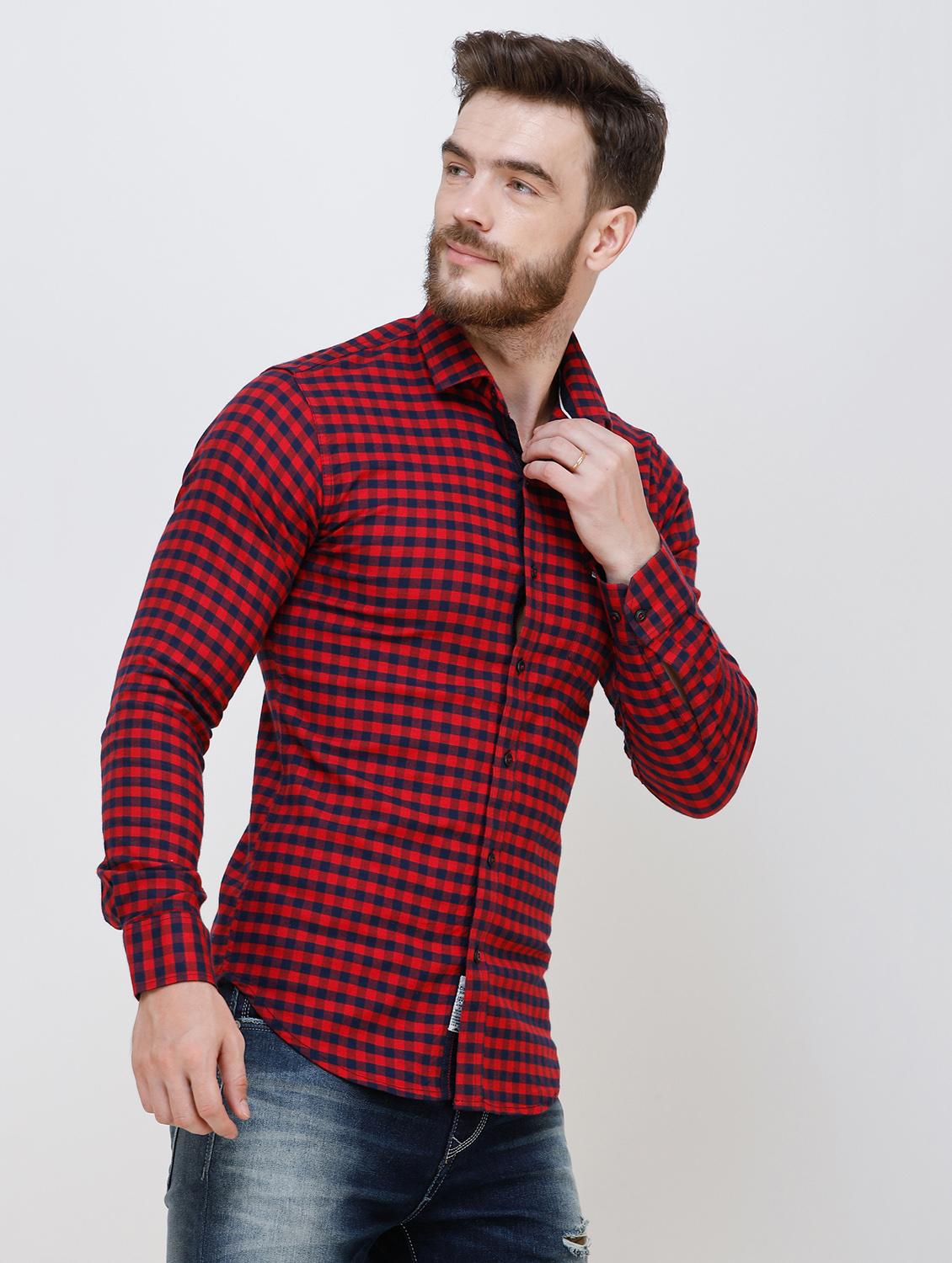 red checkered casual shirt - 16673033 - Zoom Image - 3