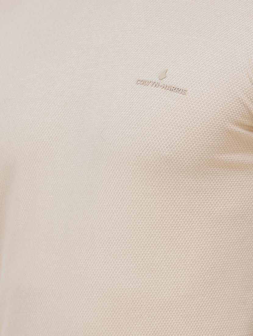 beige self design t-shirt - 16673050 - Zoom Image - 6