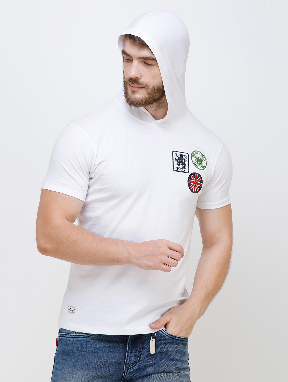 white chest print t-shirt - 16673067 - Zoom Image - 3